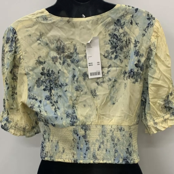 NWT Urban Outfitters Yellow & Blue Cropped Top Size L MSRP $69 - Picture 5 of 5